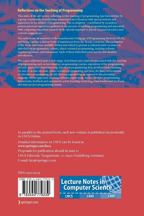 Produktbild: Reflections on the Teaching of Programming