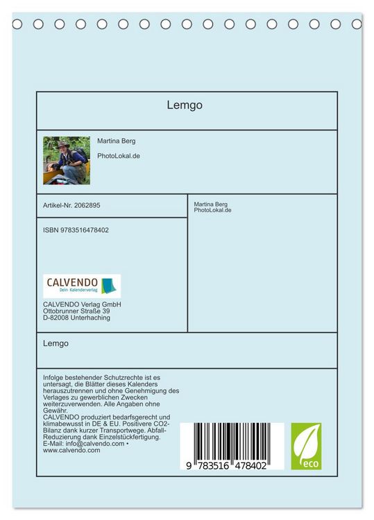 Produktbild: Lemgo (Tischkalender 2026 DIN A5 hoch), CALVENDO Monatskalender
