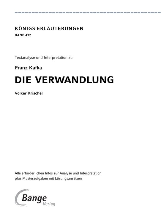 Produktbild: Die Verwandlung von Franz Kafka