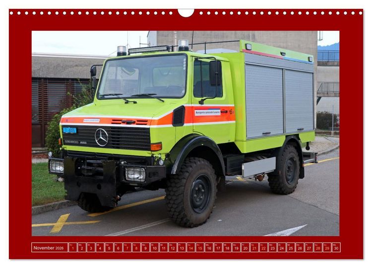 Produktbild: Unimog bei der Feuerwehr (Wandkalender 2026 DIN A3 quer), CALVENDO Monatskalender