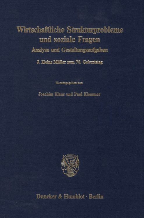 Produktbild: Wirtschaftliche Strukturprobleme und soziale Fragen.