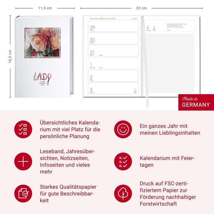 Produktbild: Lady Terminkalender A6 2026