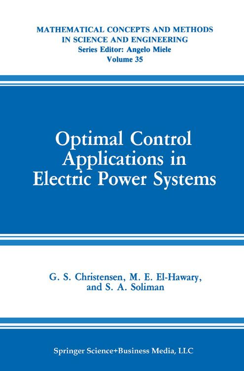 Produktbild: Optimal Control Applications in Electric Power Systems