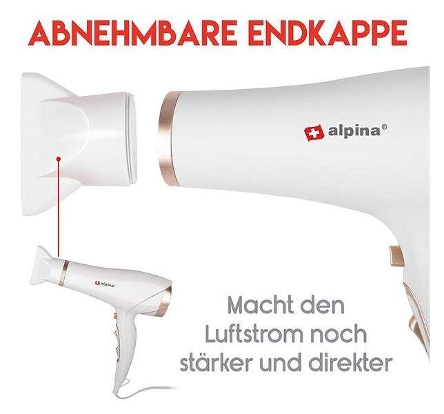 Produktbild: ALPINA Haartrockner, 2300 Watt, Wei&szlig;/Rose-Gold