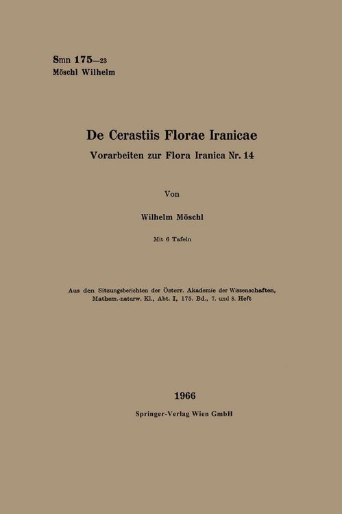Produktbild: De Cerastiis Florae Iranicae