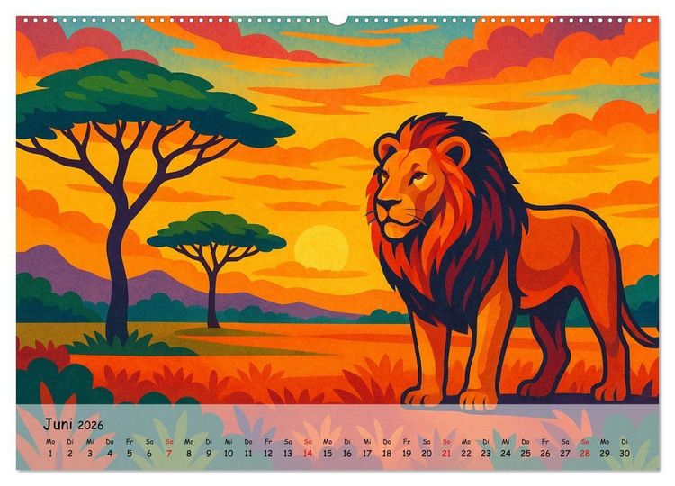 Produktbild: AFRIKA VIBES &ndash; Zw&ouml;lf Bilder voll Stolz, Leben und Licht (hochwertiger Premium Wandkalender 2026 DIN A2 quer), Kunstdruck in Hochglanz