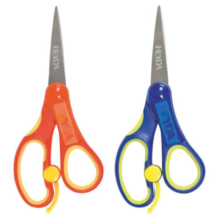 Produktbild: Kinderschere Soft-Touch | spitz, 135 mm, sortiert, blau, orange