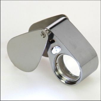 Produktbild: Pr&auml;zisionslupe aus Metall, mit Beleuchtung, 30-fache Vergr&ouml;&szlig;erung