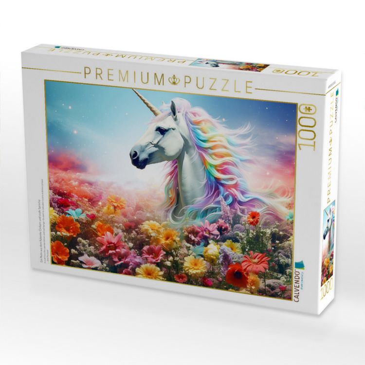 Produktbild: CALVENDO Puzzle Ein Motiv aus dem Kalender Einhorn und coole Spr&uuml;che | 1000 Teile Lege-Gr&ouml;&szlig;e 64x48cm Foto-Puzzle f&uuml;r gl&uuml;ckliche Stunden