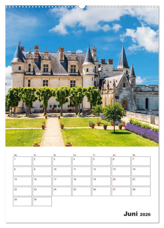 Produktbild: Schl&ouml;sser der Loire - Reiseplaner (Wandkalender 2026 DIN A2 hoch), CALVENDO Monatskalender