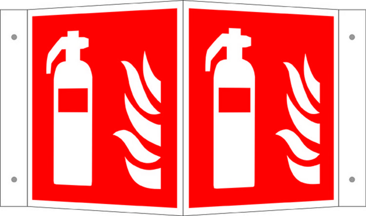 Produktbild: Brandschutzschild Feuerl&ouml;scher Aluminium (B x H) 200mm x 200mm ISO 7010 1St.
