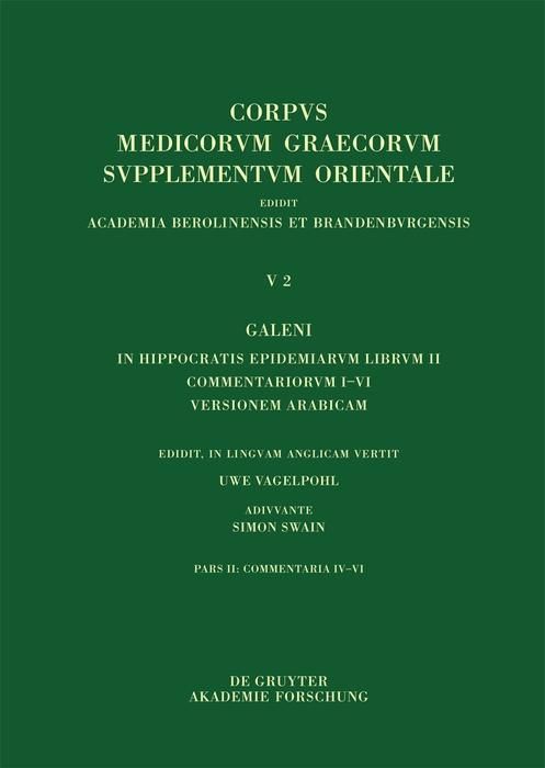 Produktbild: Galeni in Hippocratis Epidemiarum librum II commentariorum IV-VI versio Arabica et indices
