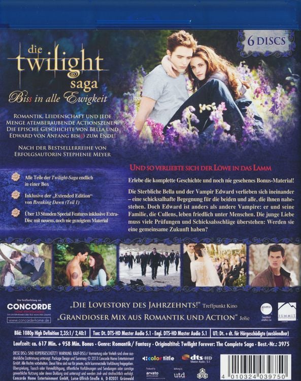 Produktbild: Die Twilight Saga - Biss in alle Ewigkeit/The Complete Collection [6 BRs]