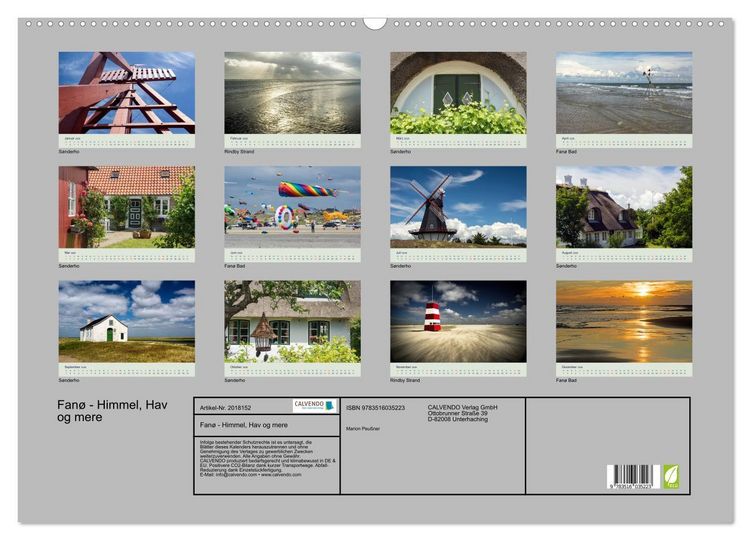 Produktbild: Fan&oslash; - Himmel, Hav og mere (Wandkalender 2026 DIN A2 quer), CALVENDO Monatskalender