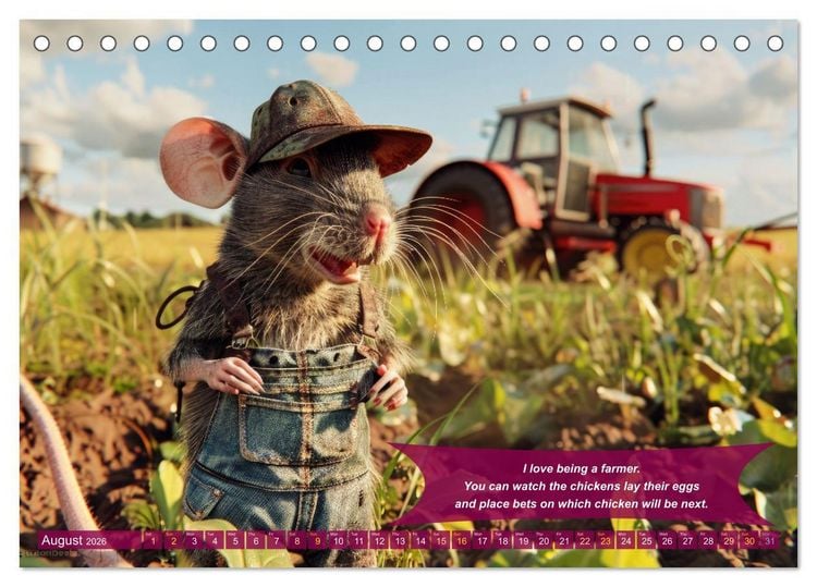 Produktbild: Funny charming animals as farmers (Desk Calendar 2026 DIN A5 landscape), CALVENDO 12 Month DeskCalendar