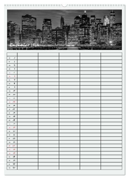 Produktbild: NEW YORK CITY Teamplaner (hochwertiger Premium Wandkalender 2026 DIN A2 hoch), Kunstdruck in Hochglanz