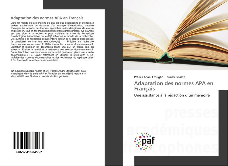 Produktbild: Adaptation des normes APA en Fran&ccedil;ais