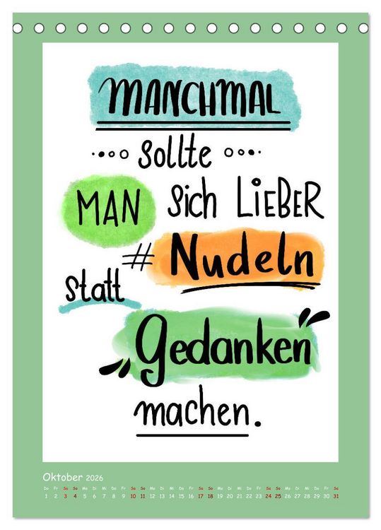 Produktbild: Nachgedacht-Spr&uuml;che und Zitate (Tischkalender 2026 DIN A5 hoch), CALVENDO Monatskalender