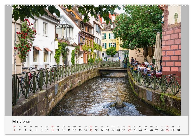 Produktbild: Freiburg im Breisgau. Malerische Stadt am Rande des Schwarzwaldes (hochwertiger Premium Wandkalender 2026 DIN A2 quer), Kunstdruck in Hochglanz