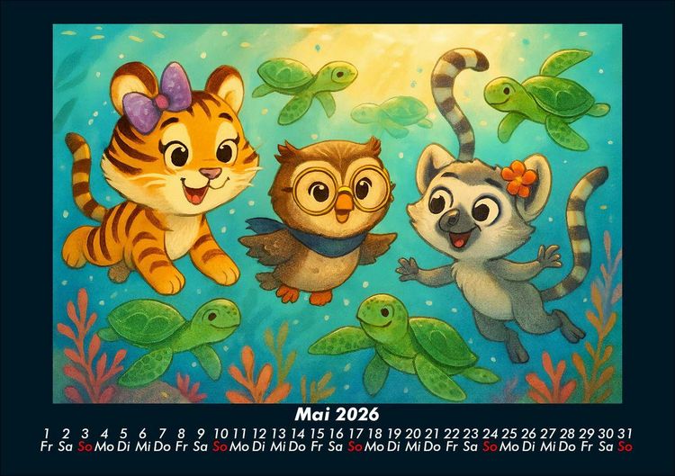 Produktbild: Tina, Ollie & Lulu - Unterwasserwelten 2026 Fotokalender DIN A5