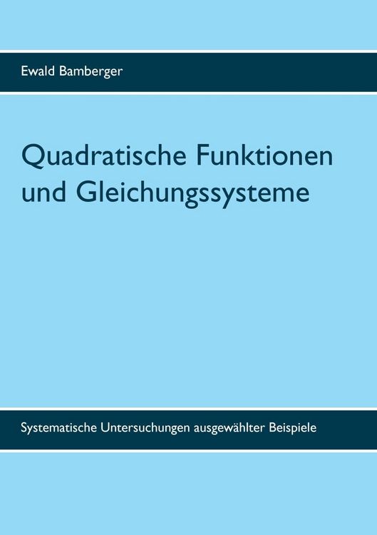 Produktbild: Quadratische Funktionen und Gleichungssysteme