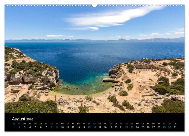 Produktbild: Peloponnes, Griechisches Urgestein von grandioser Sch&ouml;nheit. Die Regionen Argolis, Korinthia und Attika (hochwertiger Premium Wandkalender 2026 DIN A2 quer), Kunstdruck in Hochglanz