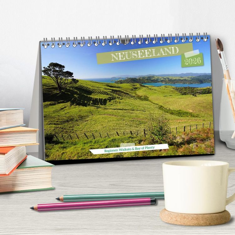 Produktbild: Neuseeland - Regionen Waikato und Bay of Plenty (Tischkalender 2026 DIN A5 quer), CALVENDO Monatskalender
