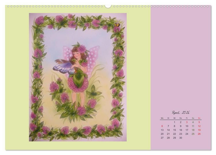 Produktbild: Blumen Elfen (hochwertiger Premium Wandkalender 2026 DIN A2 quer), Kunstdruck in Hochglanz