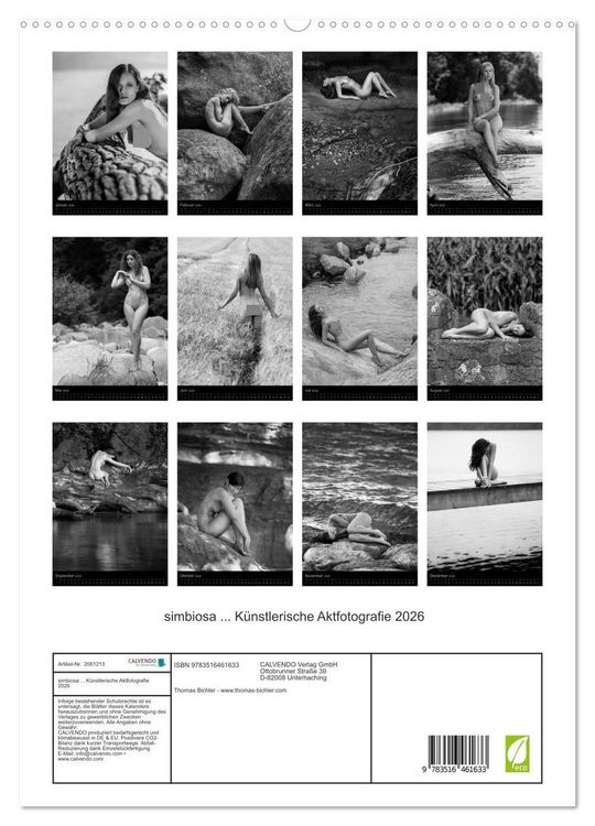 Produktbild: simbiosa ... K&uuml;nstlerische Aktfotografie 2026 (hochwertiger Premium Wandkalender 2026 DIN A2 hoch), Kunstdruck in Hochglanz