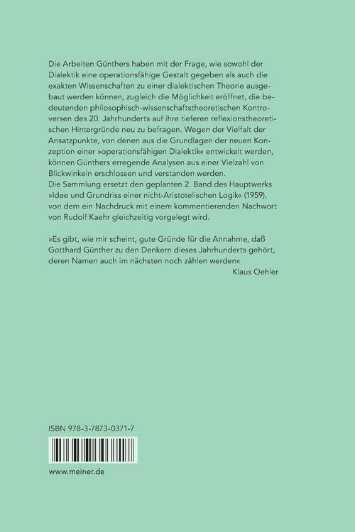 Produktbild: Beitr&auml;ge zur Grundlegung einer operationsf&auml;higen Dialektik (I)