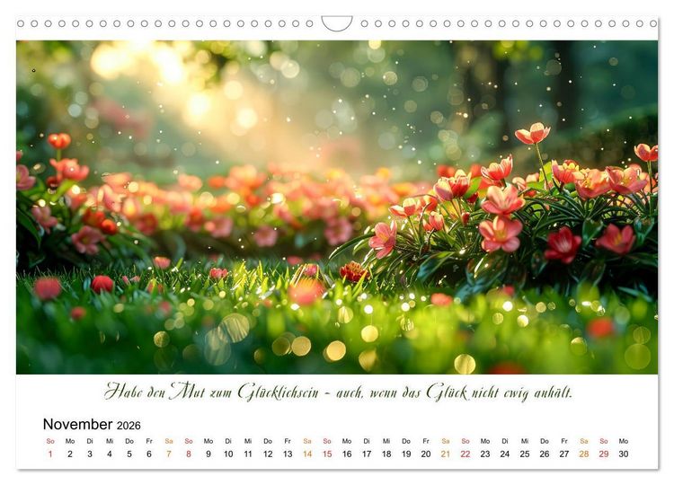Produktbild: Freu Dich Motivations-Kalender (Wandkalender 2026 DIN A3 quer), CALVENDO Monatskalender