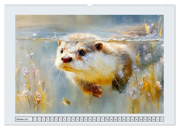 Produktbild: Otter. Verspielte Abenteurer am Wasser (hochwertiger Premium Wandkalender 2027 DIN A2 quer), Kunstdruck in Hochglanz