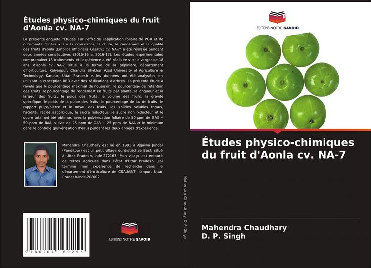 Produktbild: &Eacute;tudes physico-chimiques du fruit d'Aonla cv. NA-7