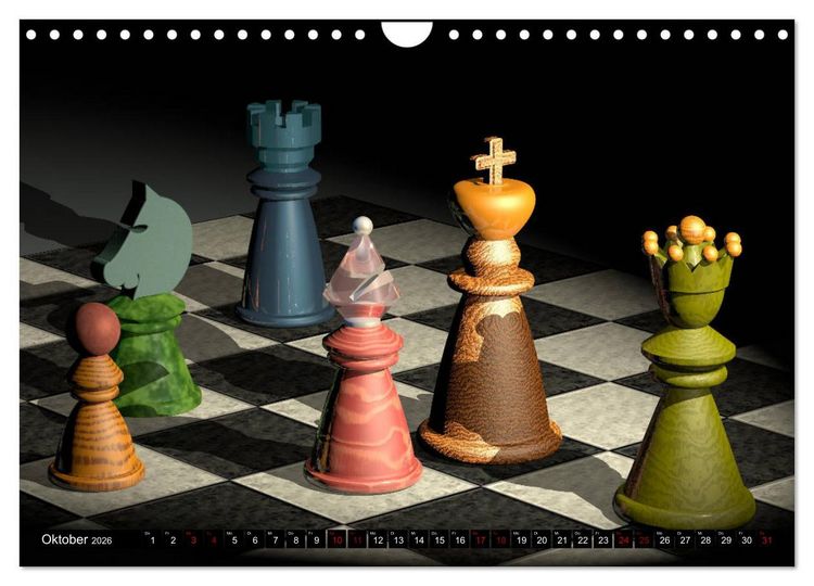 Produktbild: SCHACH - Spiel der K&ouml;nige (Wandkalender 2026 DIN A4 quer), CALVENDO Monatskalender