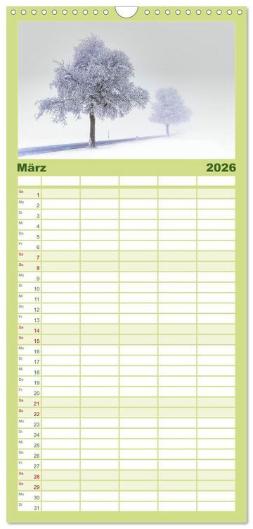 Produktbild: Familienplaner 2026 - Vogtland - von Klingenthal bis G&ouml;ltzschtal mit 5 Spalten (Wandkalender, 21 x 45 cm) CALVENDO