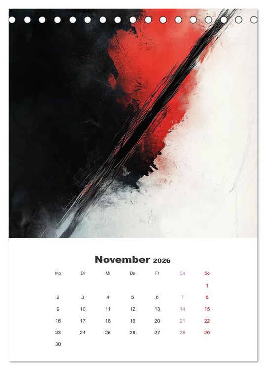 Produktbild: Abstrakte KI-Kunstwerke - Farbenfrohe Kunstmomente f&uuml;r das ganze Jahr (Tischkalender 2026 DIN A5 hoch), CALVENDO Monatskalender