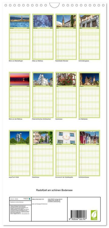 Produktbild: Familienplaner 2026 - Radolfzell am sch&ouml;nen Bodensee mit 5 Spalten (Wandkalender, 21 x 45 cm) CALVENDO