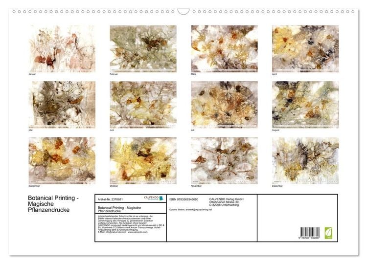 Produktbild: Botanical Printing - Magische Pflanzendrucke (Wandkalender 2027 DIN A2 quer), CALVENDO Monatskalender