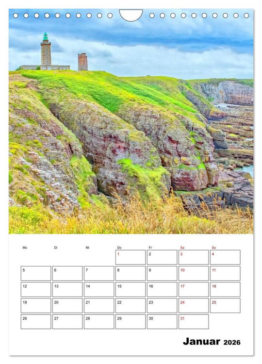 Produktbild: Malerische Bretagne - Reiseplaner (Wandkalender 2026 DIN A4 hoch), CALVENDO Monatskalender