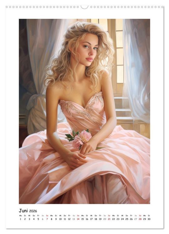 Produktbild: Eleganz im Glanz. Zauberhaft im Abendkleid (Wandkalender 2026 DIN A2 hoch), CALVENDO Monatskalender