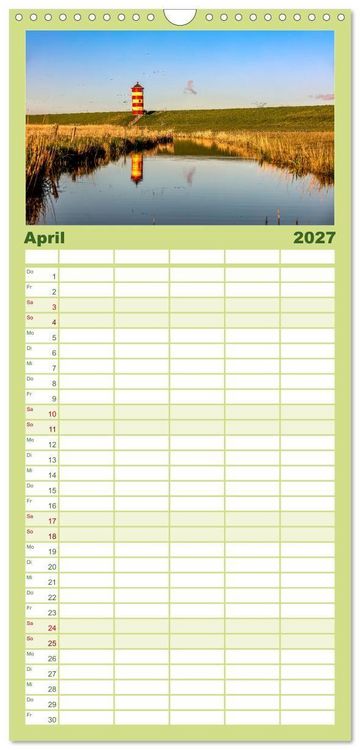 Produktbild: Familienplaner 2027 - Bezauberndes Ostfriesland mit 5 Spalten (Wandkalender, 21 x 45 cm) CALVENDO