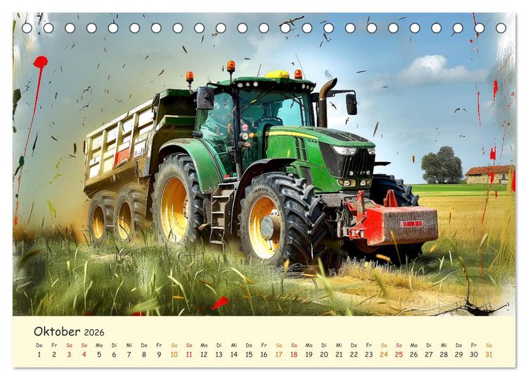 Produktbild: Traktoren - tolle Momente (Tischkalender 2026 DIN A5 quer), CALVENDO Monatskalender