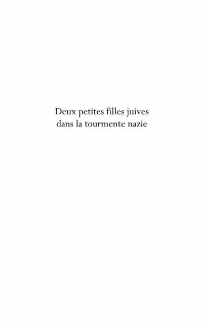 Produktbild: Deux petites filles juives dans tourment
