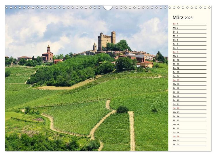 Produktbild: Die Langhe - Im Herzen des Piemonts (Wandkalender 2026 DIN A3 quer), CALVENDO Monatskalender