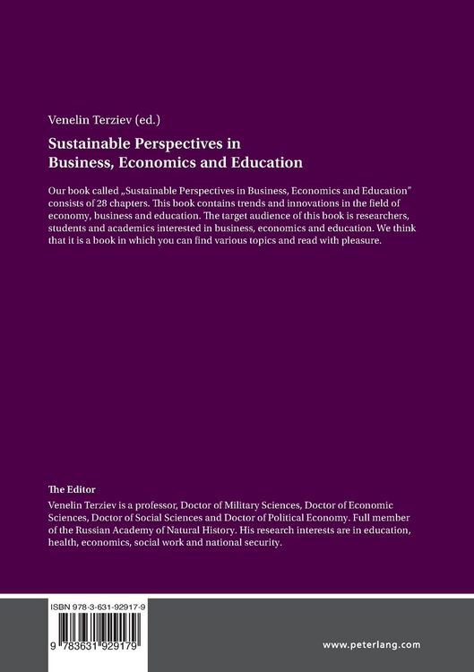 Produktbild: Sustainable Perspectives in Business, Economics and Education