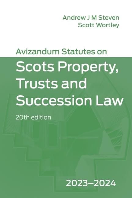 Produktbild: Avizandum Statutes on Scots Property, Trusts & Succession Law: 2023-2024