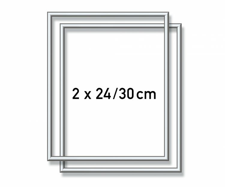 Produktbild: MNZ - 2 x Alurahmen Silber 24 x 30 cm