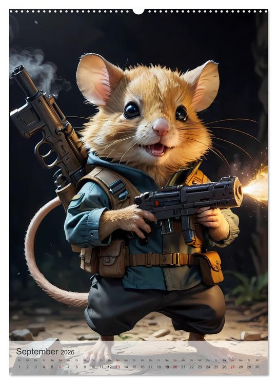 Produktbild: Action Pack - Ein tierisch niedliches Spezialkommando (hochwertiger Premium Wandkalender 2026 DIN A2 hoch), Kunstdruck in Hochglanz