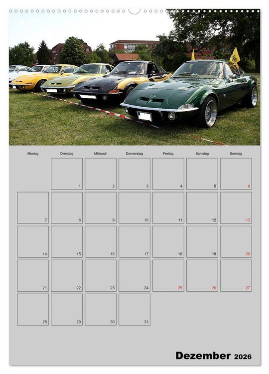 Produktbild: Opel GT Terminplaner (hochwertiger Premium Wandkalender 2026 DIN A2 hoch), Kunstdruck in Hochglanz