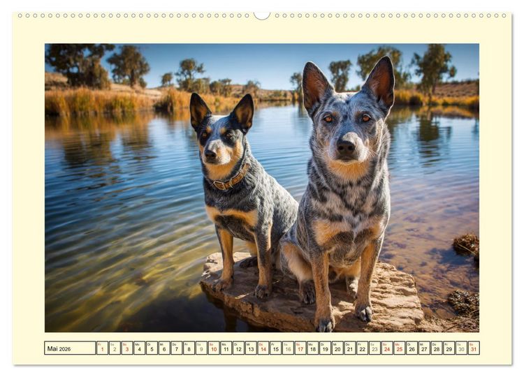 Produktbild: Australian Cattle Dogs. Echte Cowboys und Helden der Farm (hochwertiger Premium Wandkalender 2026 DIN A2 quer), Kunstdruck in Hochglanz